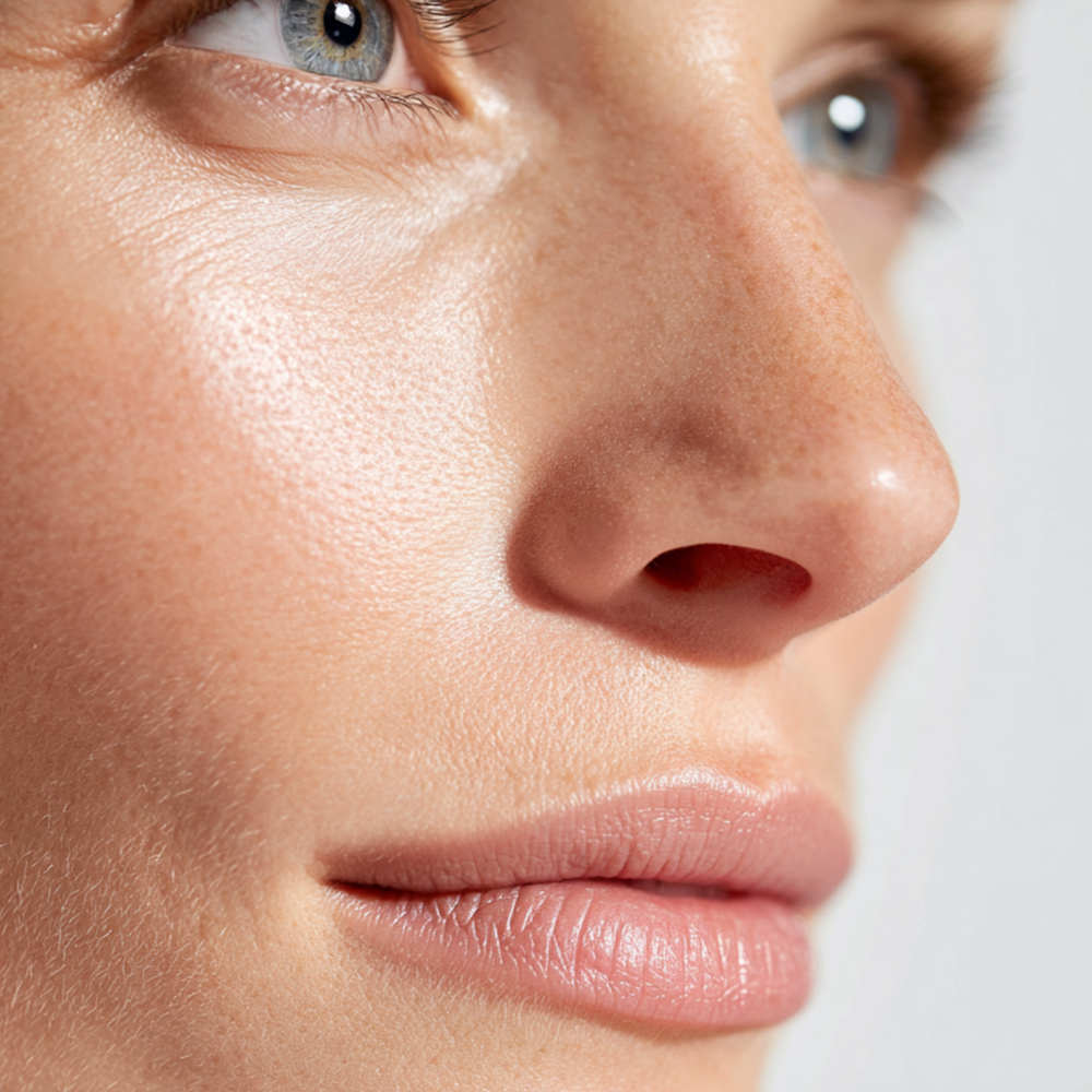 Visage de femme avec teint éclatant